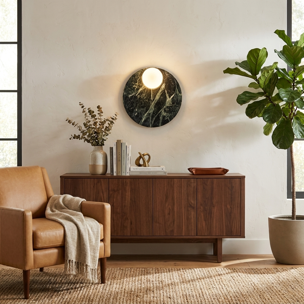 Orvella Stone Disc Wall Sconce