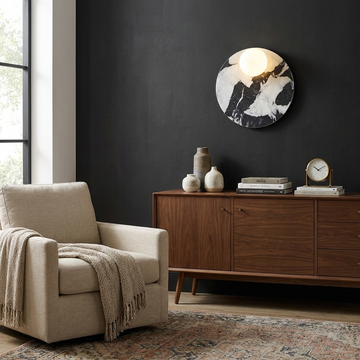 Orvella Stone Disc Wall Sconce