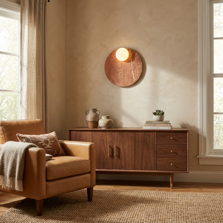 Orvella Stone Disc Wall Sconce