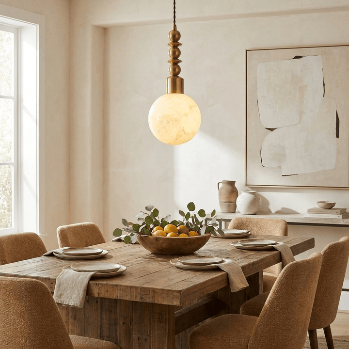 Orvelle Alabaster Beaded Pendant Light - Vakkerlight