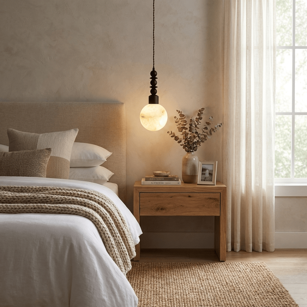 Orvelle Alabaster Beaded Pendant Light - Vakkerlight
