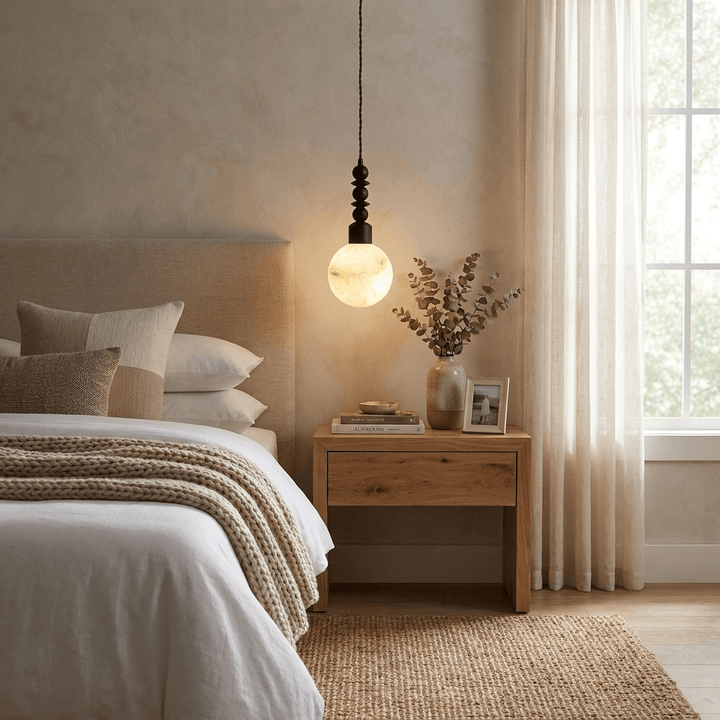 Orvelle Alabaster Beaded Pendant Light - Vakkerlight