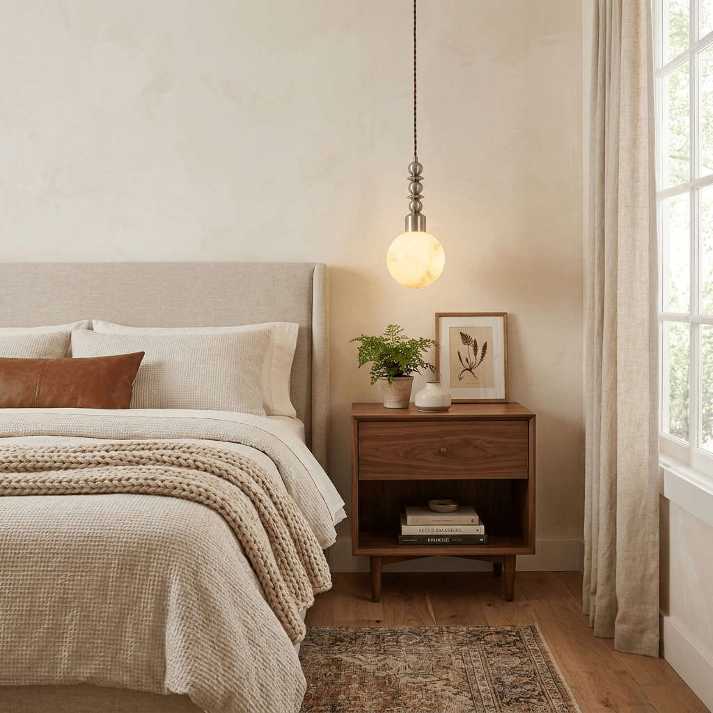 Orvelle Alabaster Beaded Pendant Light - Vakkerlight