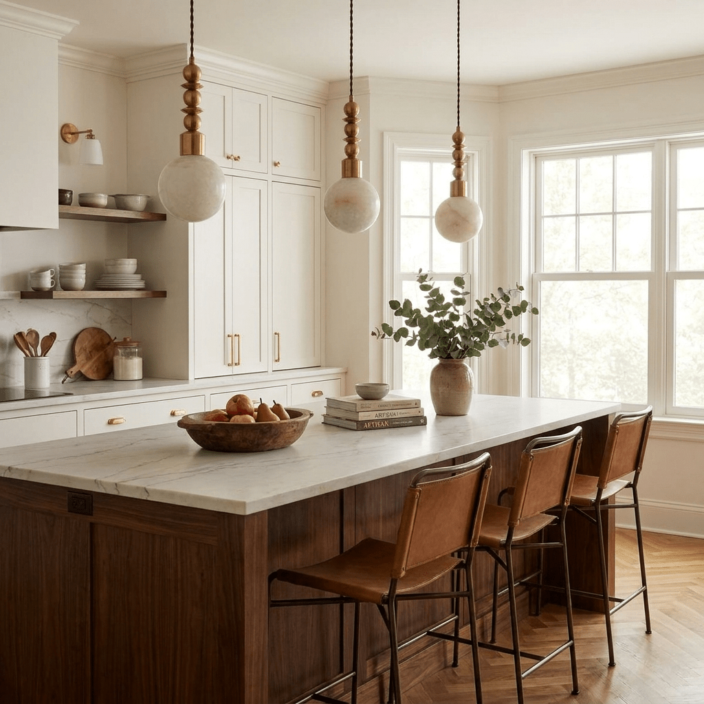 Orvelle Alabaster Beaded Pendant Light - Vakkerlight