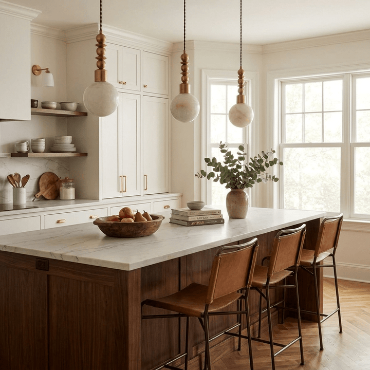 Orvelle Alabaster Beaded Pendant Light - Vakkerlight