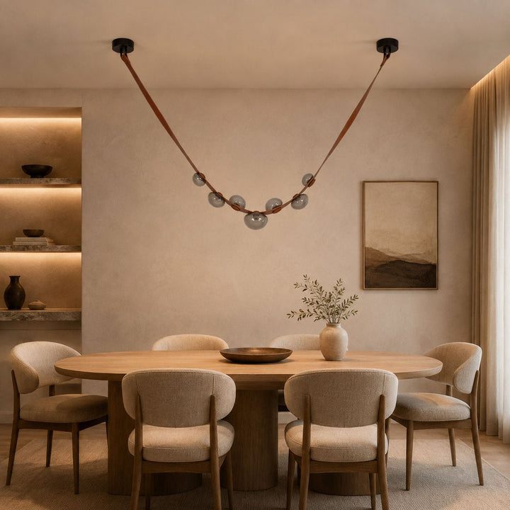Orvyn Leather Arc Chandelier - Vakkerlight