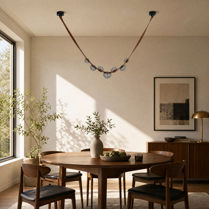 Orvyn Leather Arc Chandelier - Vakkerlight