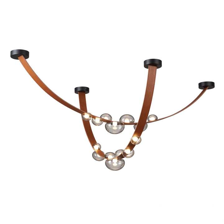 Orvyn Leather Arc Chandelier - Vakkerlight