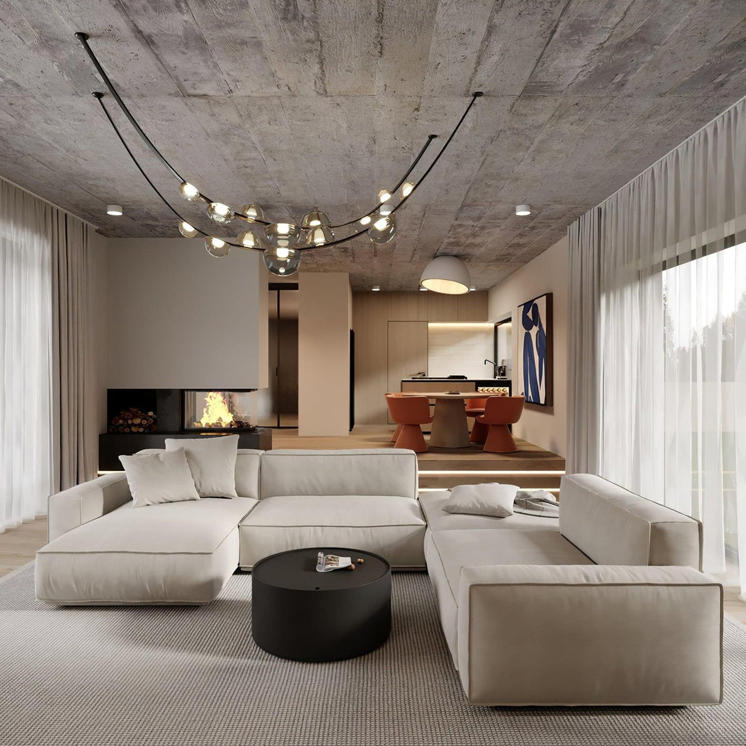 Orvyn Leather Arc Chandelier - Vakkerlight