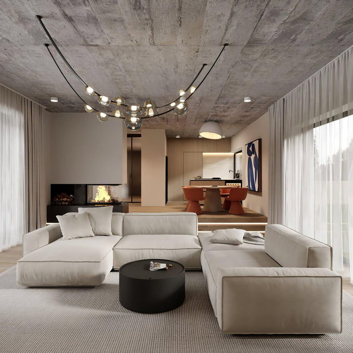 Orvyn Leather Arc Chandelier - Vakkerlight