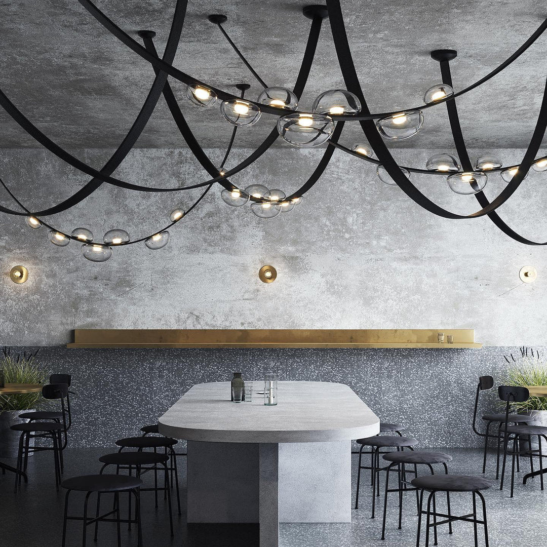 Orvyn Leather Arc Chandelier - Vakkerlight