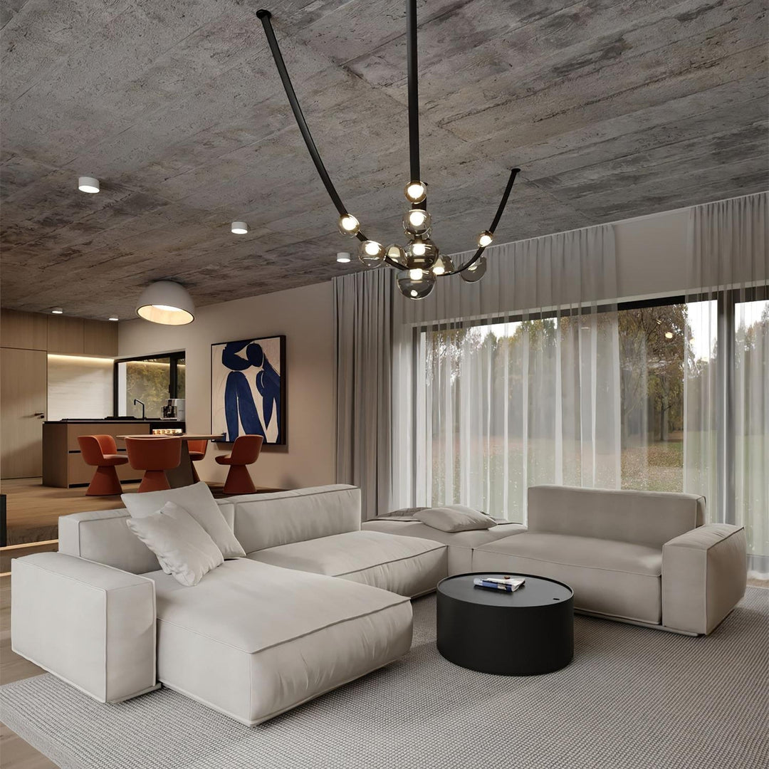 Orvyn Leather Arc Chandelier - Vakkerlight