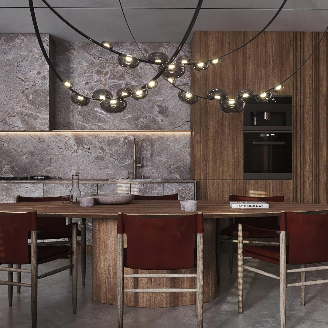 Orvyn Leather Arc Chandelier - Vakkerlight