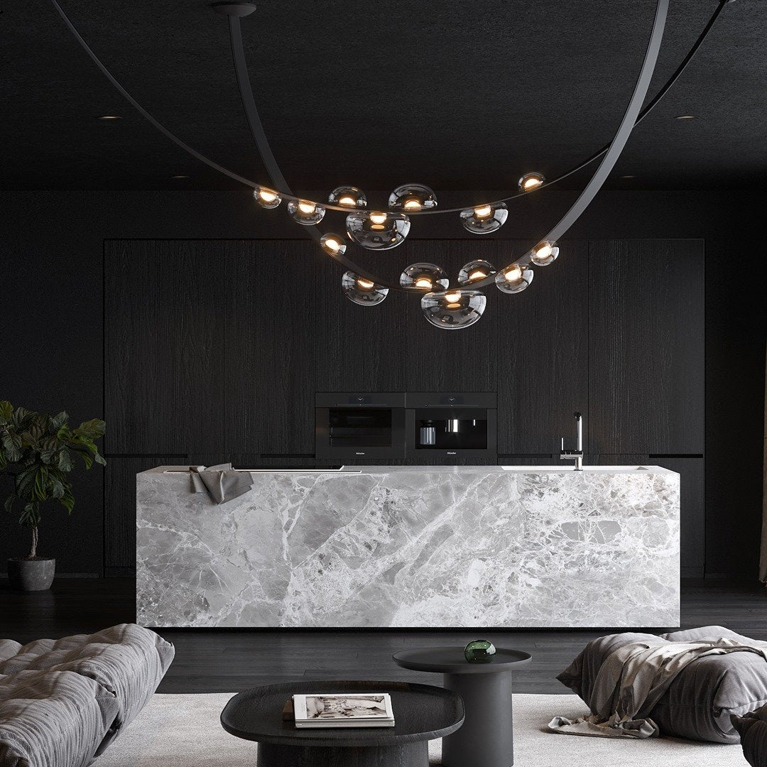 Orvyn Leather Arc Chandelier - Vakkerlight