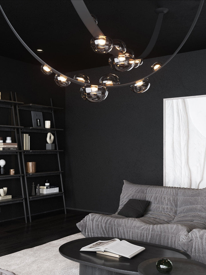 Orvyn Leather Arc Chandelier - Vakkerlight