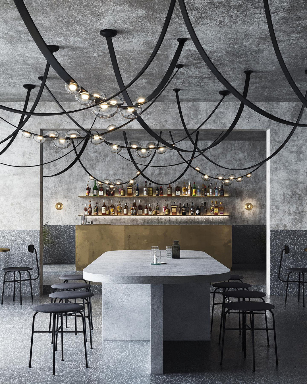 Orvyn Leather Arc Chandelier - Vakkerlight