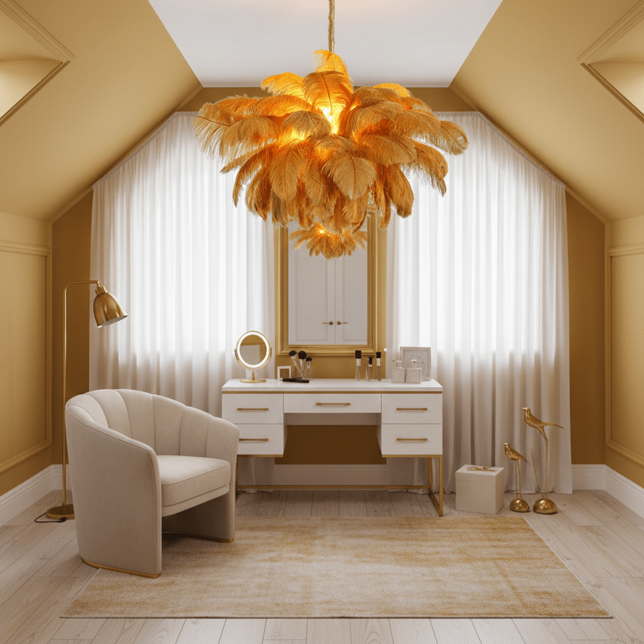 Ostrich Feather Chandelier - Vakkerlight