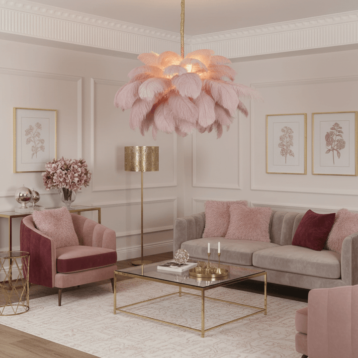 Ostrich Feather Chandelier - Vakkerlight