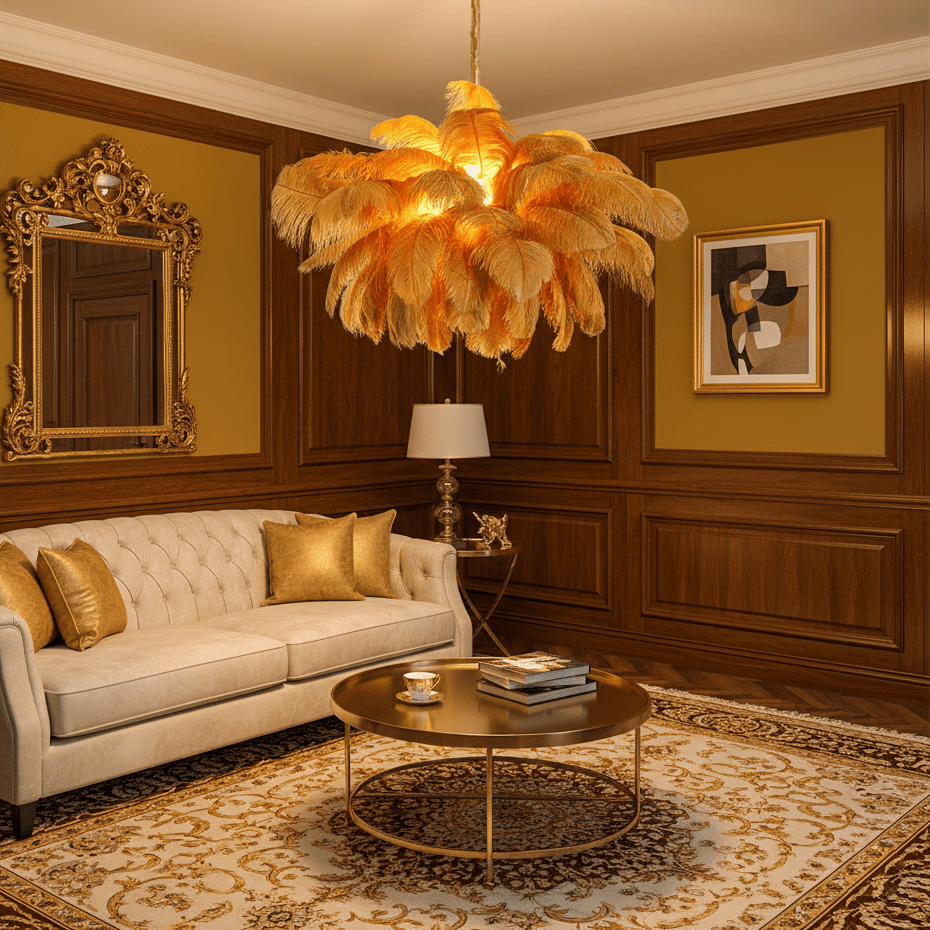 Ostrich Feather Chandelier - Vakkerlight