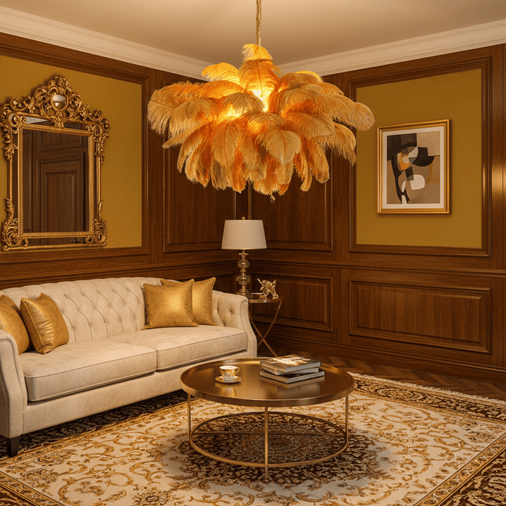 Ostrich Feather Chandelier - Vakkerlight