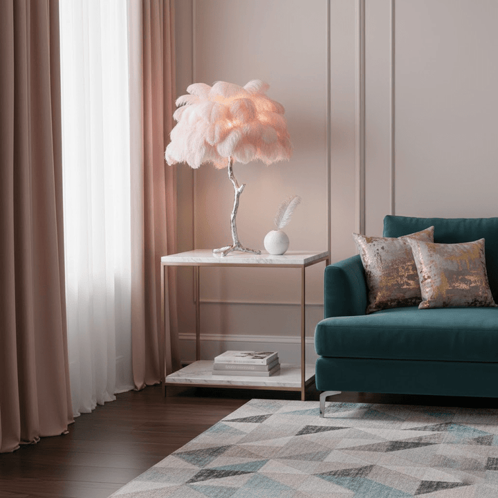 Ostrich Feather Table Lamp - Vakkerlight