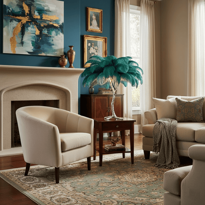 Ostrich Feather Table Lamp - Vakkerlight