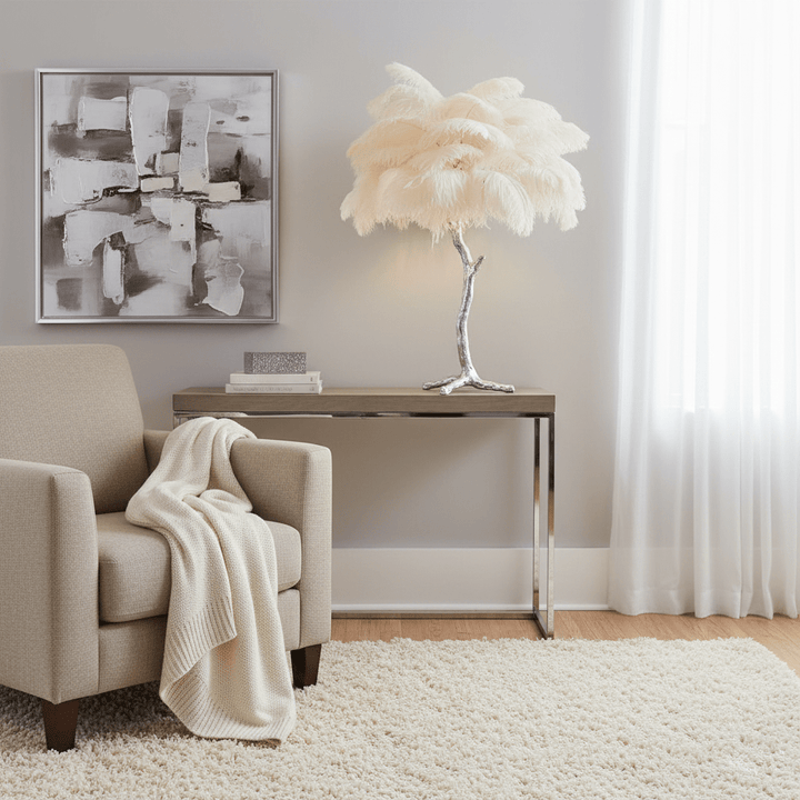 Ostrich Feather Table Lamp - Vakkerlight