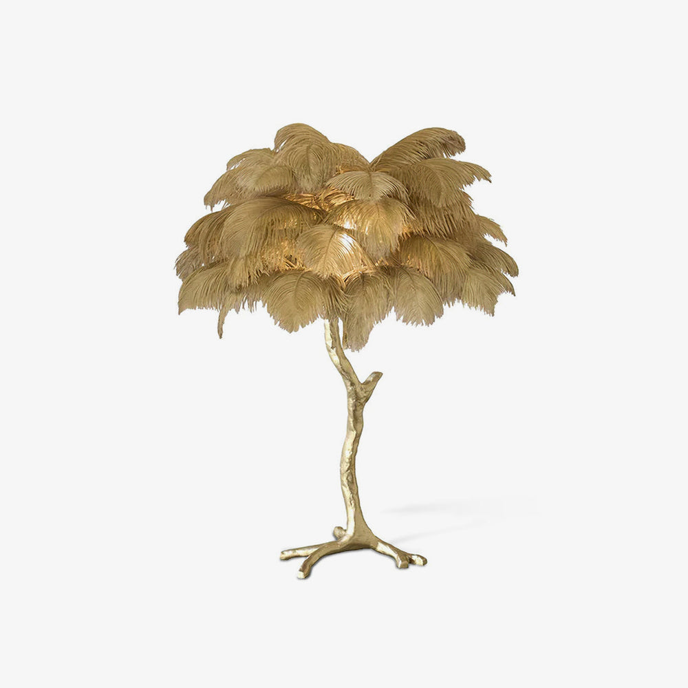 Lampe de table en plumes d'autruche