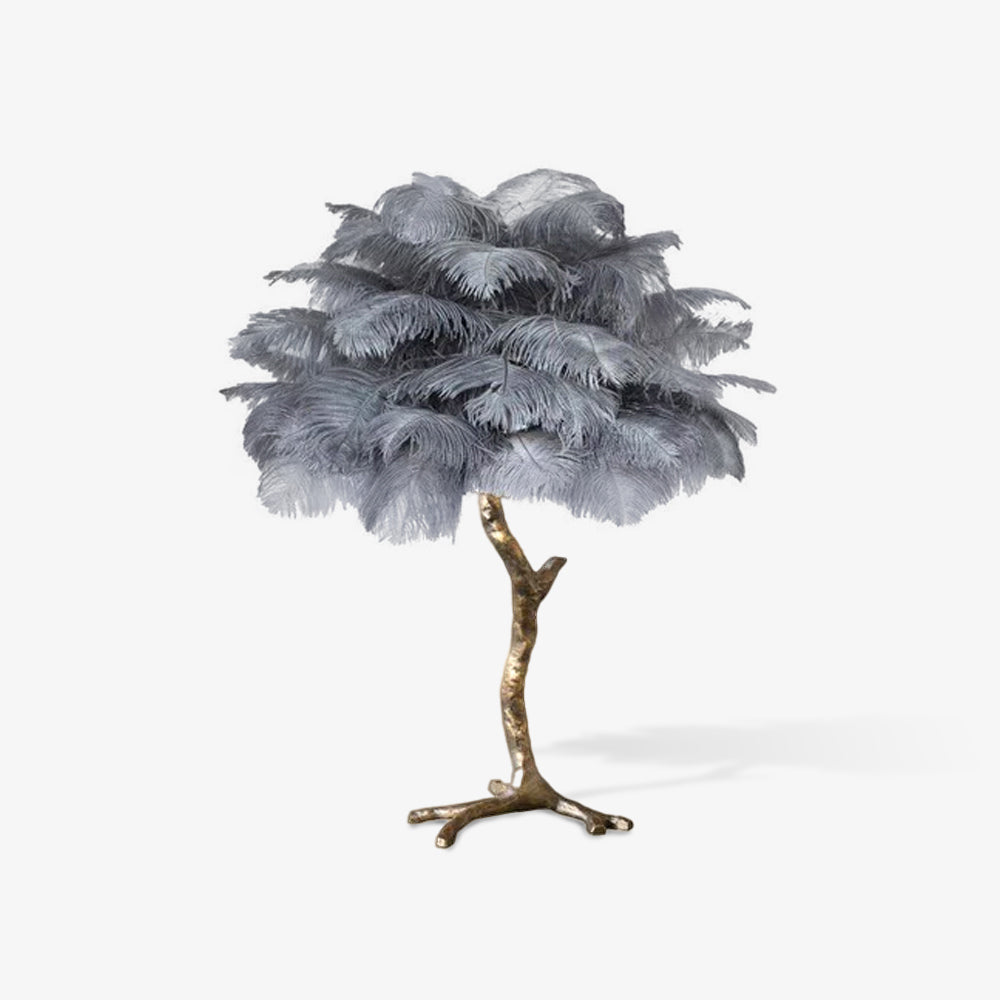 Lampe de table en plumes d'autruche