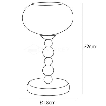 Oval Persimmon Lampe de Table — Plans cotés 1