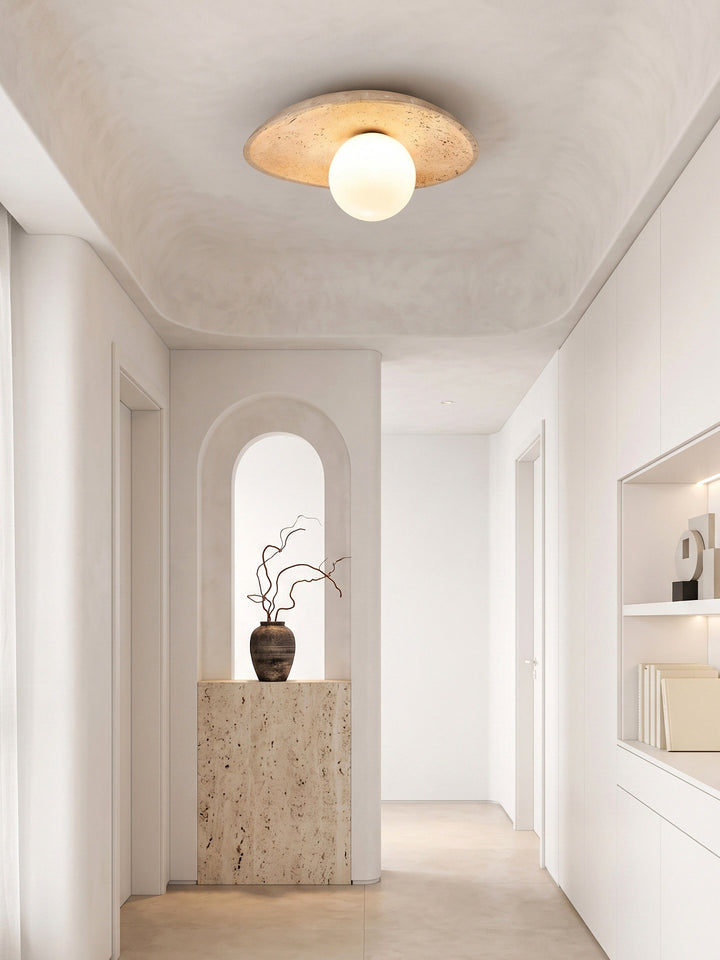 Ovella Travertine Pebble Ceiling Light