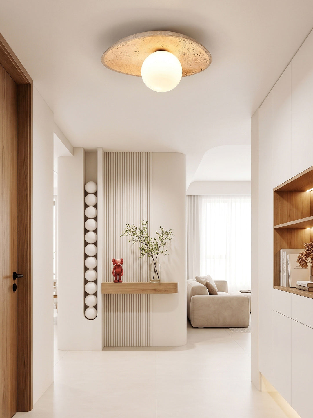 Ovella Travertine Pebble Ceiling Light