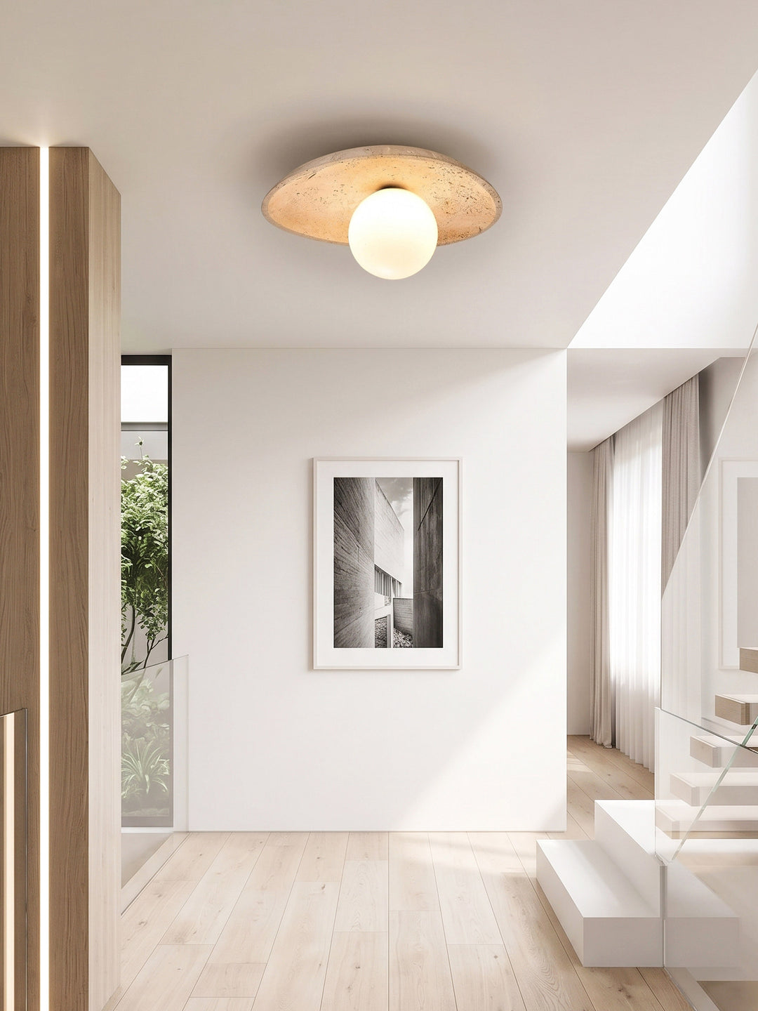 Ovella Travertine Pebble Ceiling Light