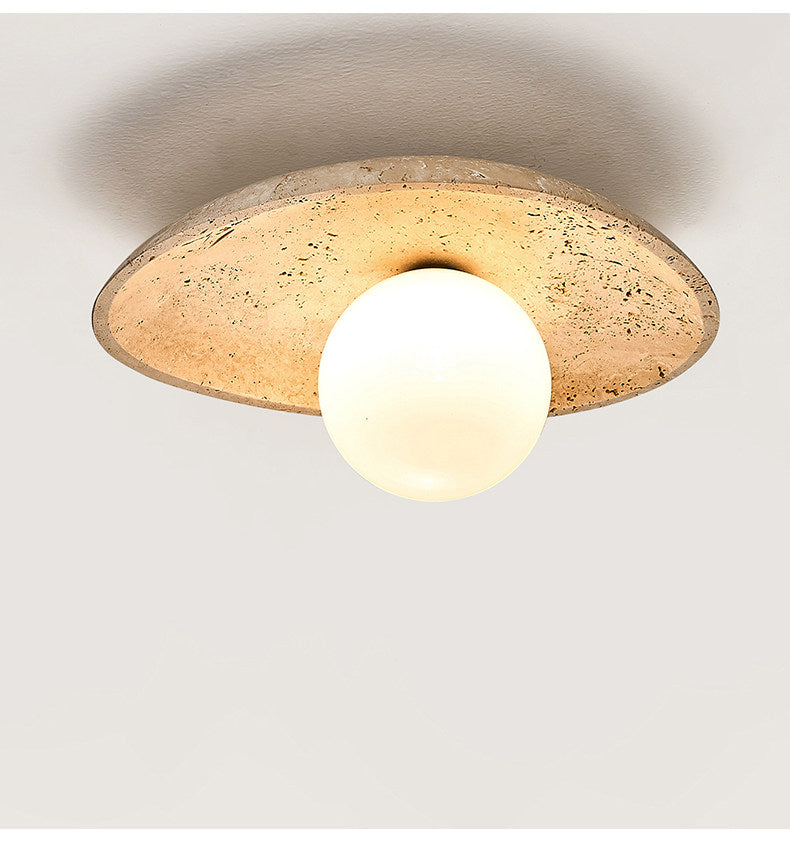 Ovella Travertine Pebble Ceiling Light