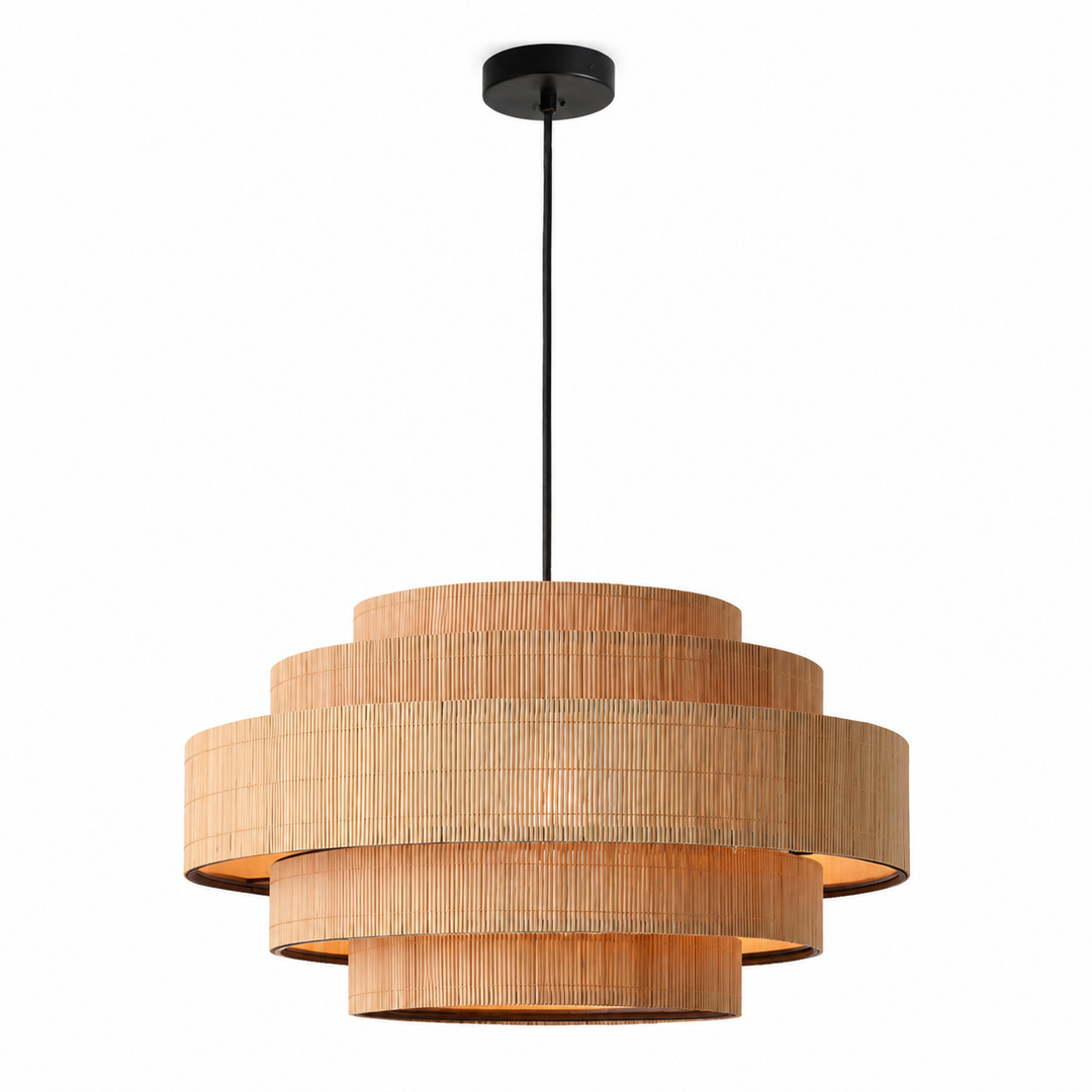 Pagoda Woven Bamboo Chandelier