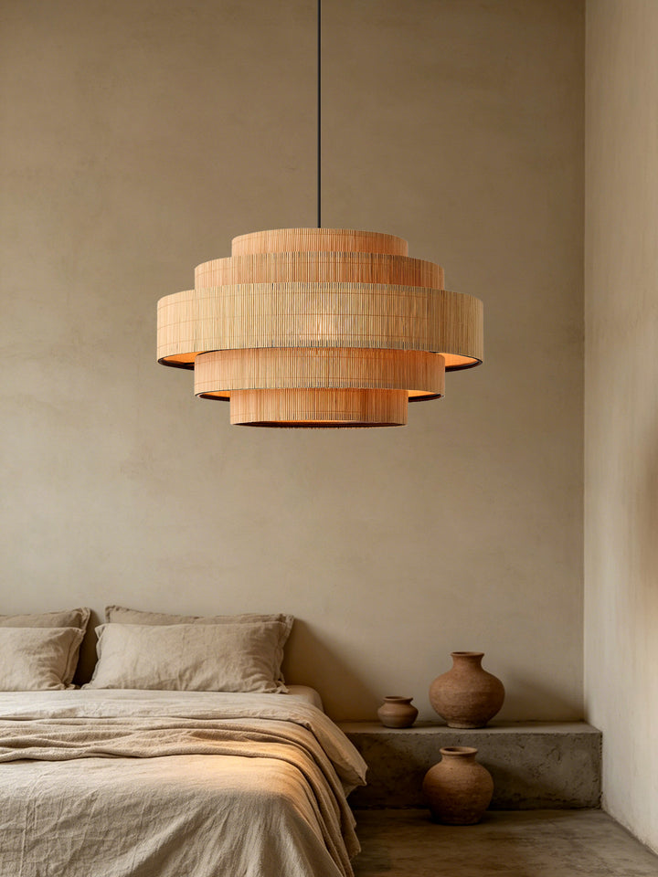 Pagoda Woven Bamboo Chandelier
