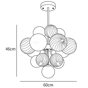 Lustre Pallocino — Desenhos dimensionais 1