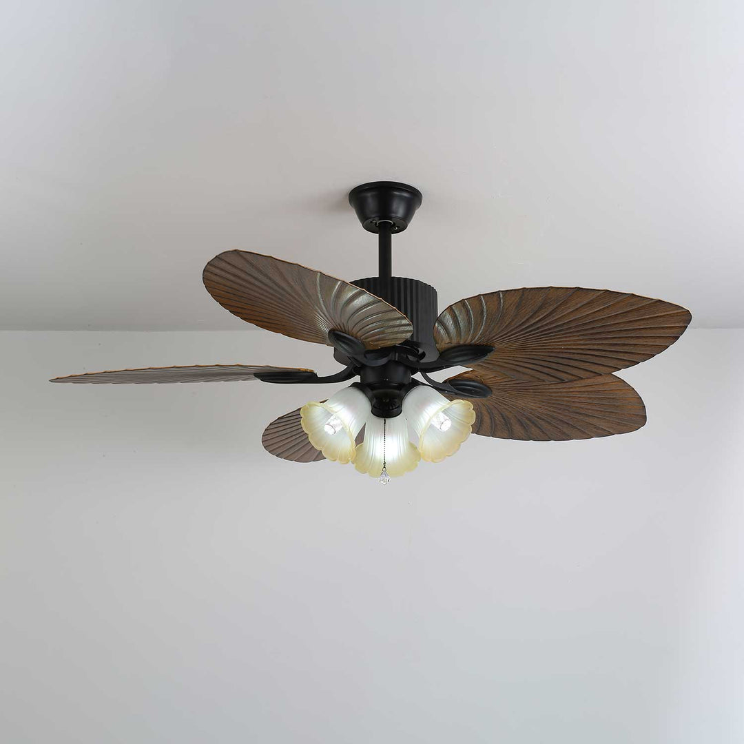 Palm Whisper Tropical Ceiling Fan Light - Vakkerlight