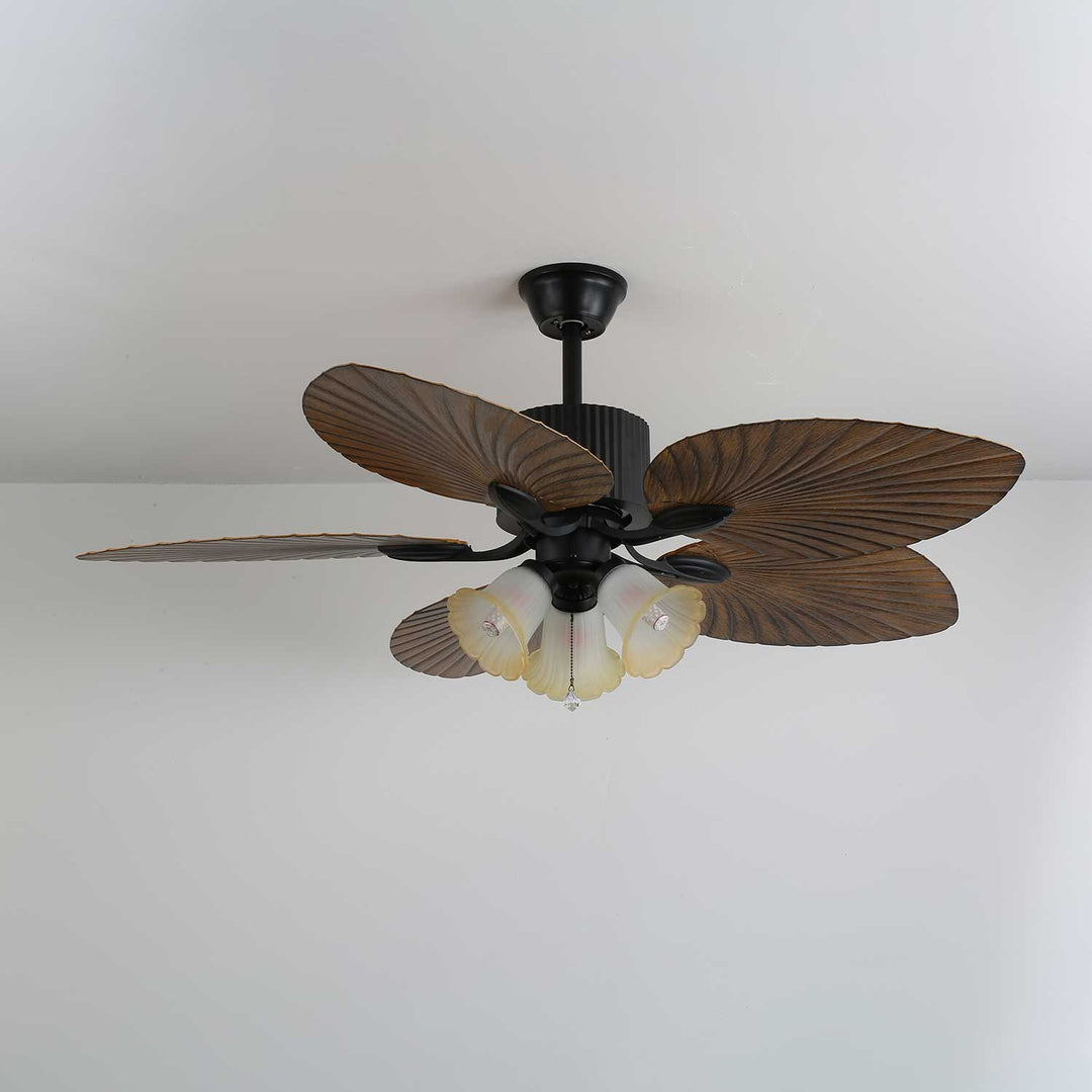 Palm Whisper Tropical Ceiling Fan Light - Vakkerlight