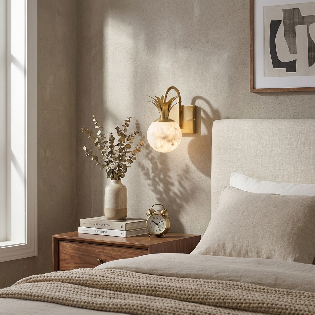 Palmera Spanish Alabaster Wall Sconce