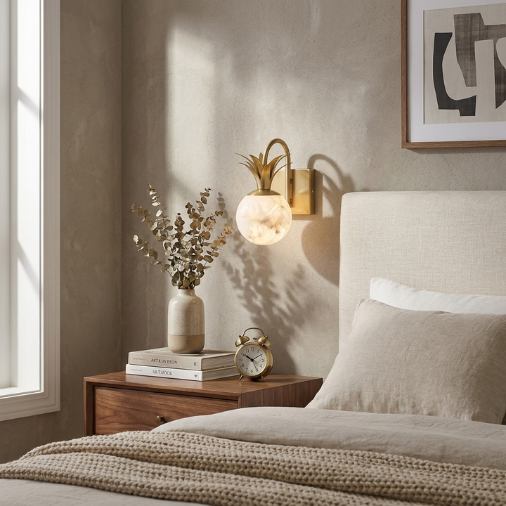 Palmera Spanish Alabaster Wall Sconce