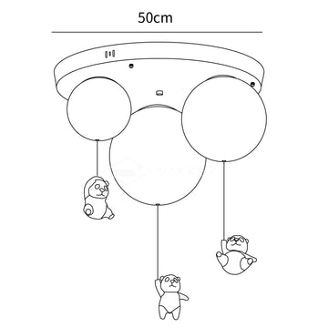 Panda Ceiling Lamp — Dimension drawings 1