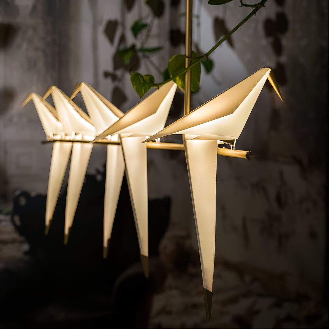 Paper Crane Bird LED Chandelier