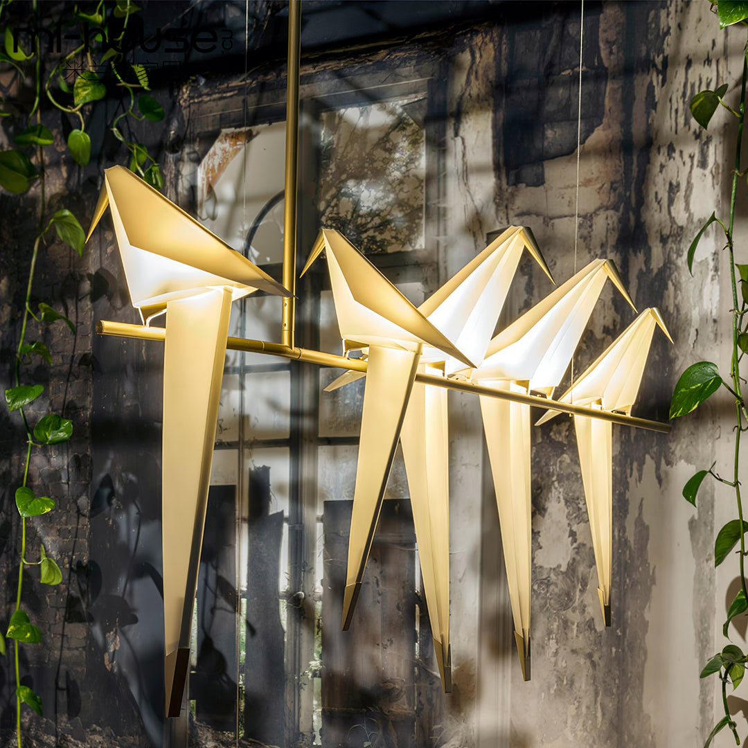 Paper Crane Bird LED Chandelier