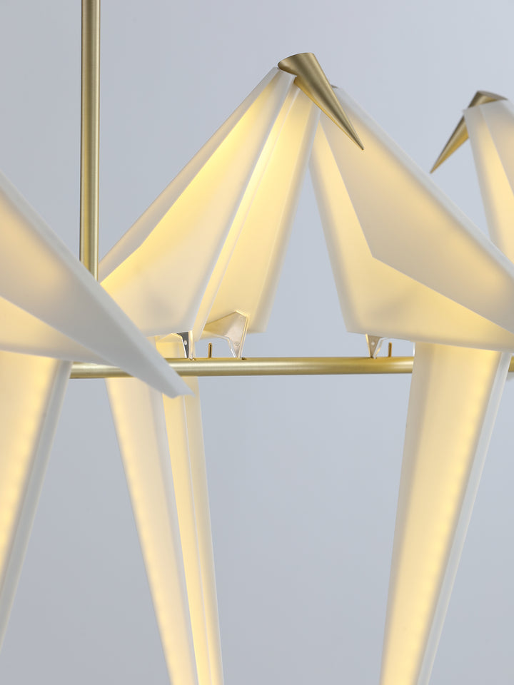 Paper Crane Bird LED Chandelier