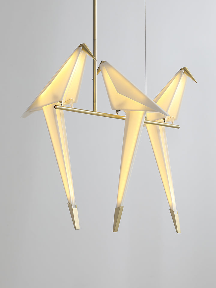 Paper Crane Bird LED Chandelier