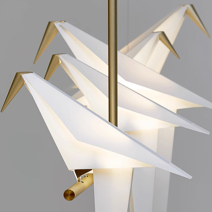 Paper Crane Bird LED Chandelier