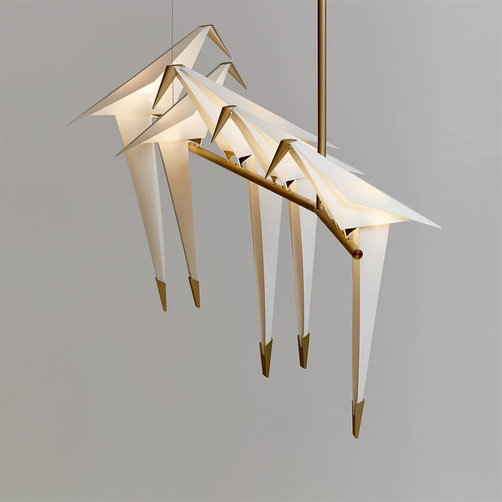 Paper Crane Bird LED Chandelier