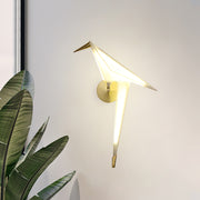 Lámpara de pared de pájaro posado