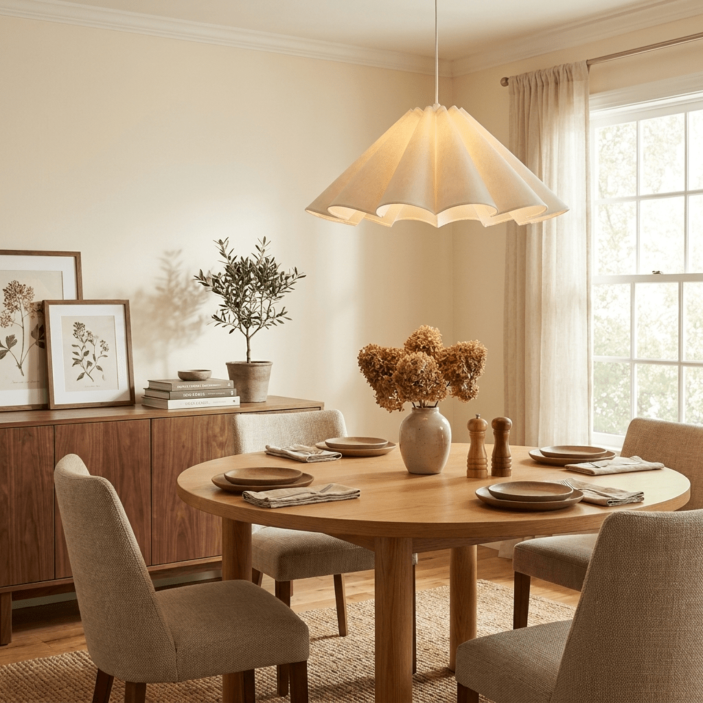 Parasol Pleated Fabric Pendant Light - Vakkerlight